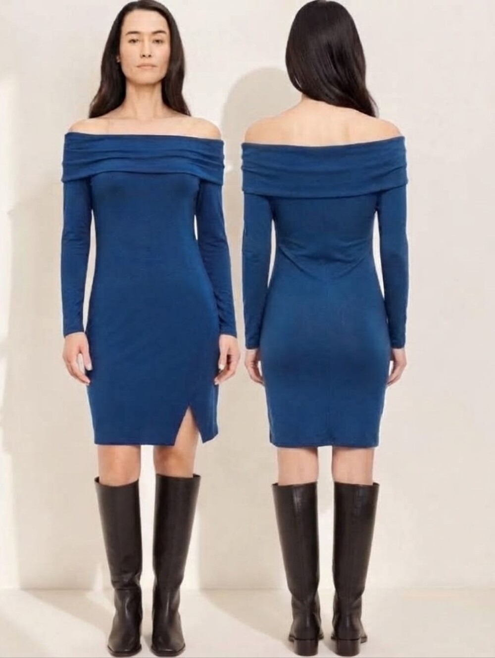 MICHAEL STARS Everglades Off The Shoulder Foldover Bodycon Dress - Size S